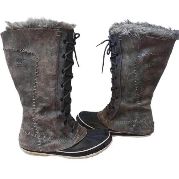 Sorel Cate the Great knee high waterproof winter snow boots grey. Size women's 8 - Picture 2 of 9